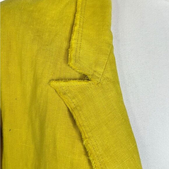 Majestic Filatures Yellow Linen Raw Hem Open Blazer | Size XS - Picture 2 of 9